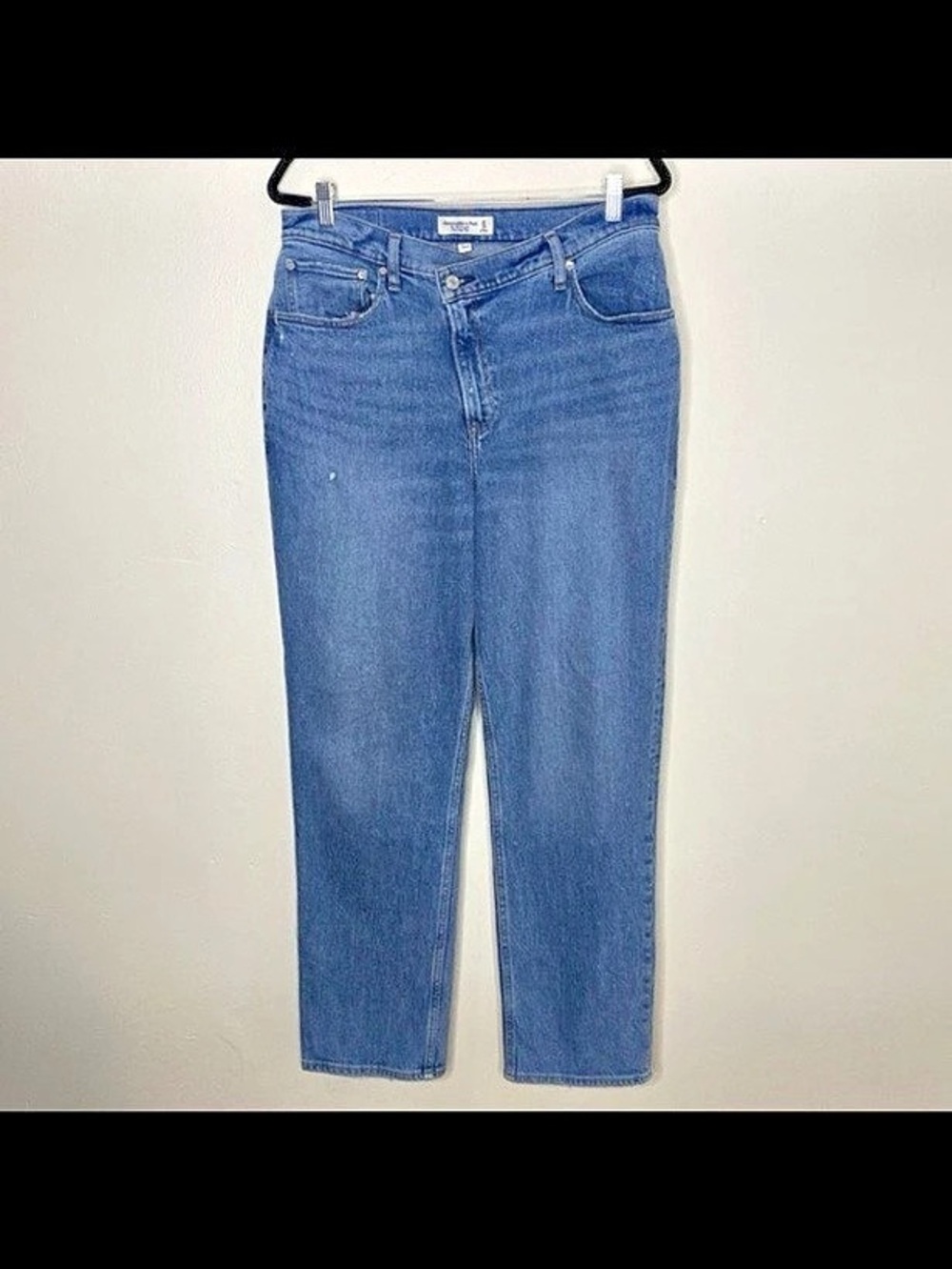 Abercrombie & Fitch Curve Love The '90s Straight Ultra High Rise Jeans Blue